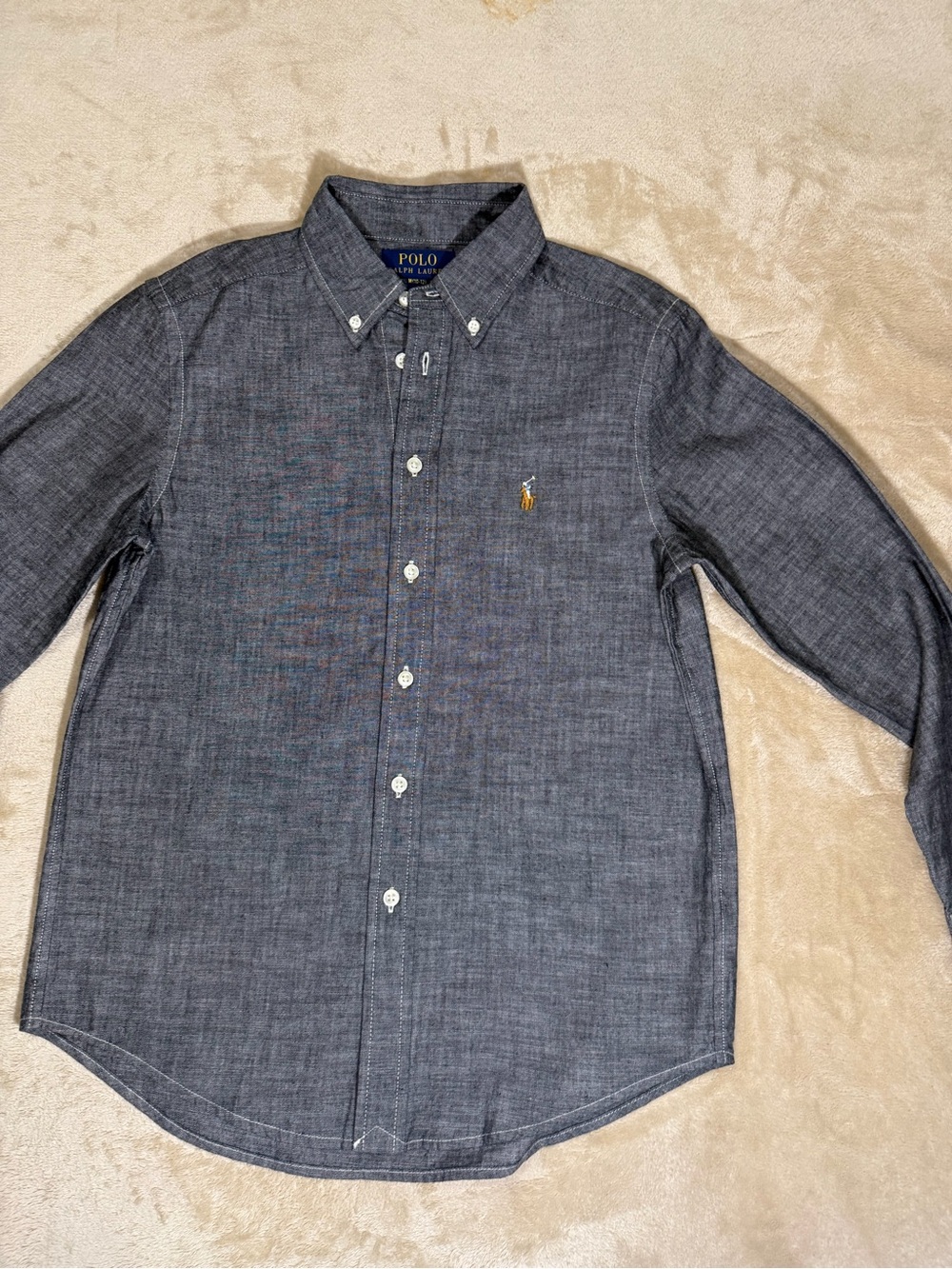 Polo by Ralph Lauren Dark Gray Button-Down Shirt with Embroidered Pony
